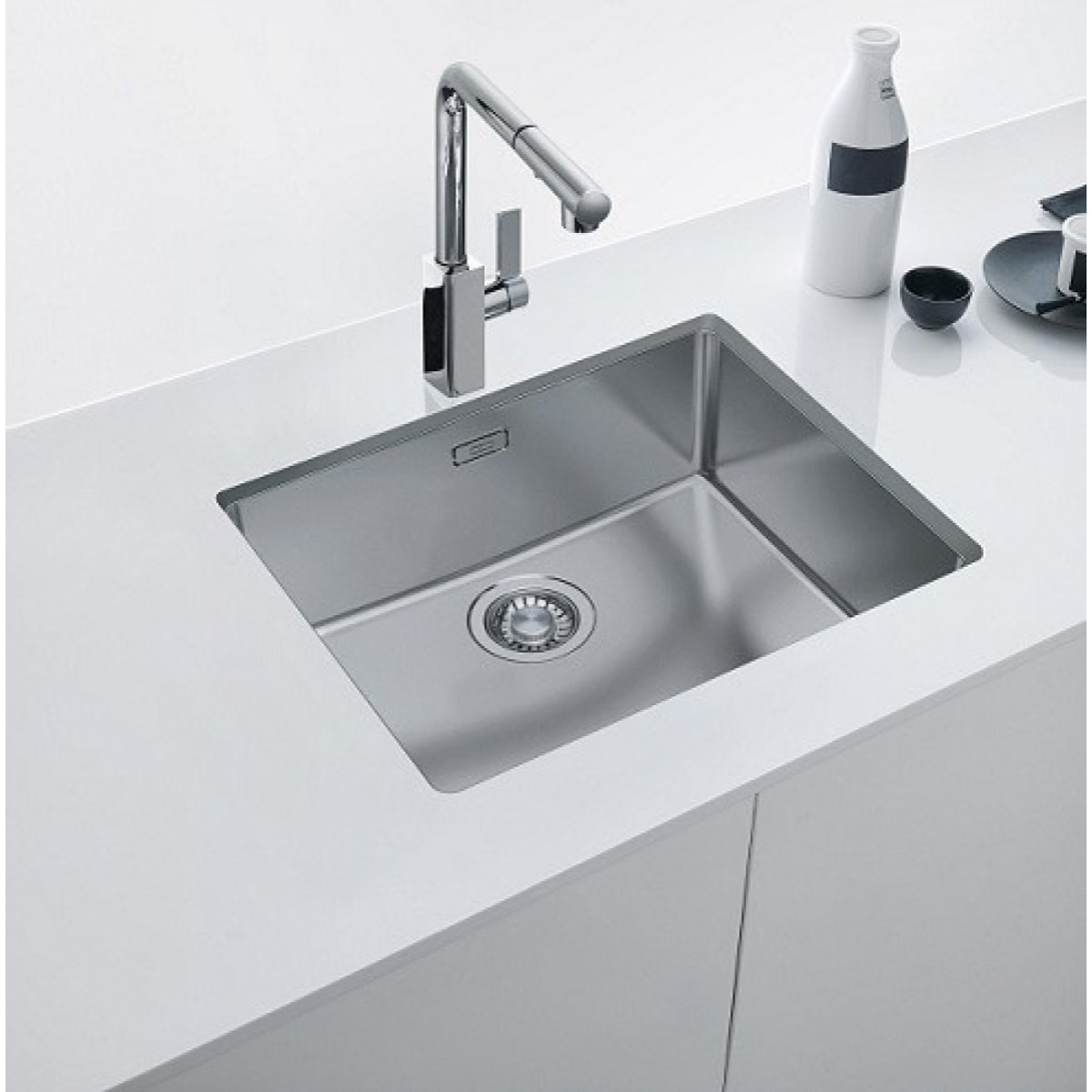 Maris - Évier de cuisine sous plan 540×440 mm avec trop-plein, en acier inoxydable (MRX110-50)