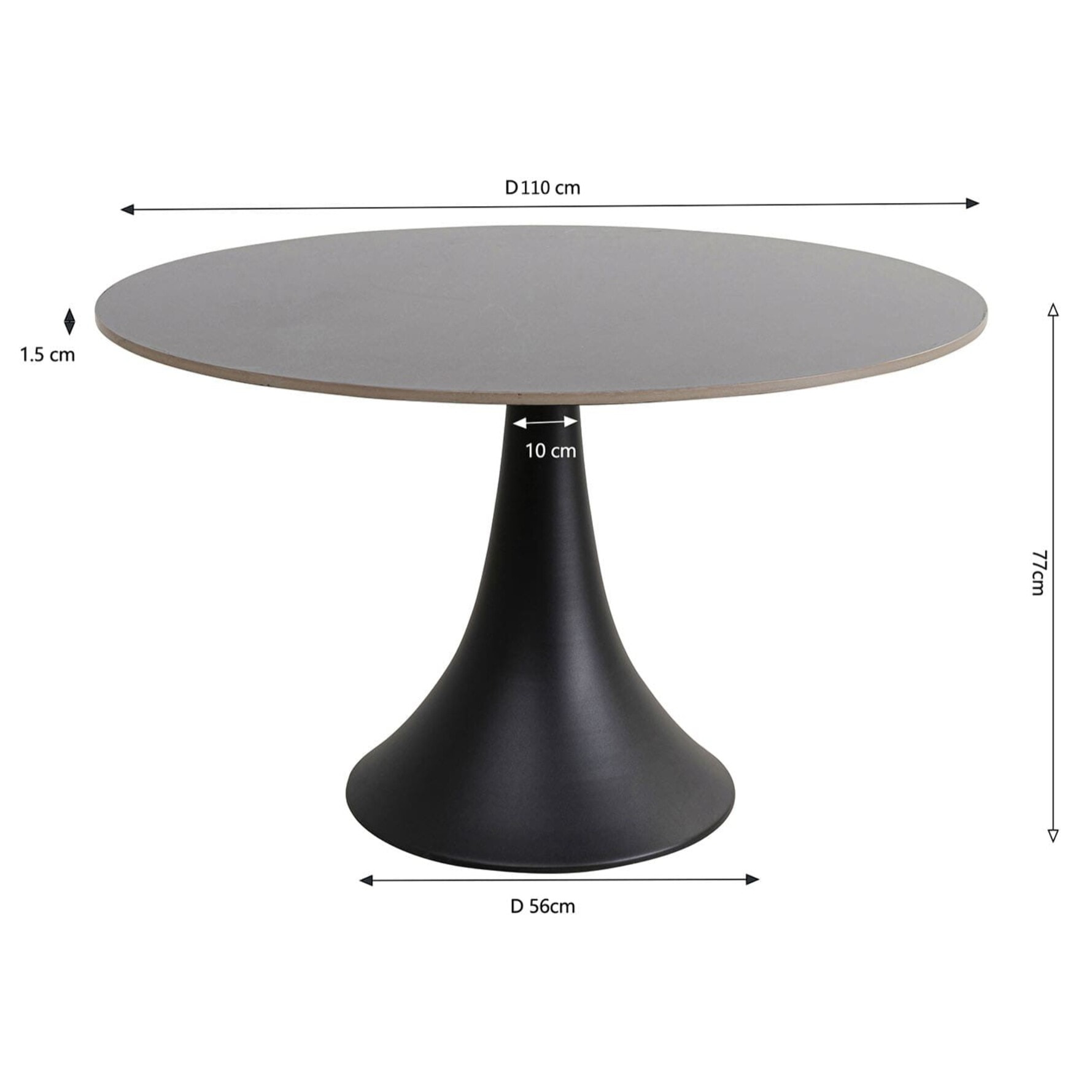 Table de jardin Grande Possibilita noire et grès Kare Design