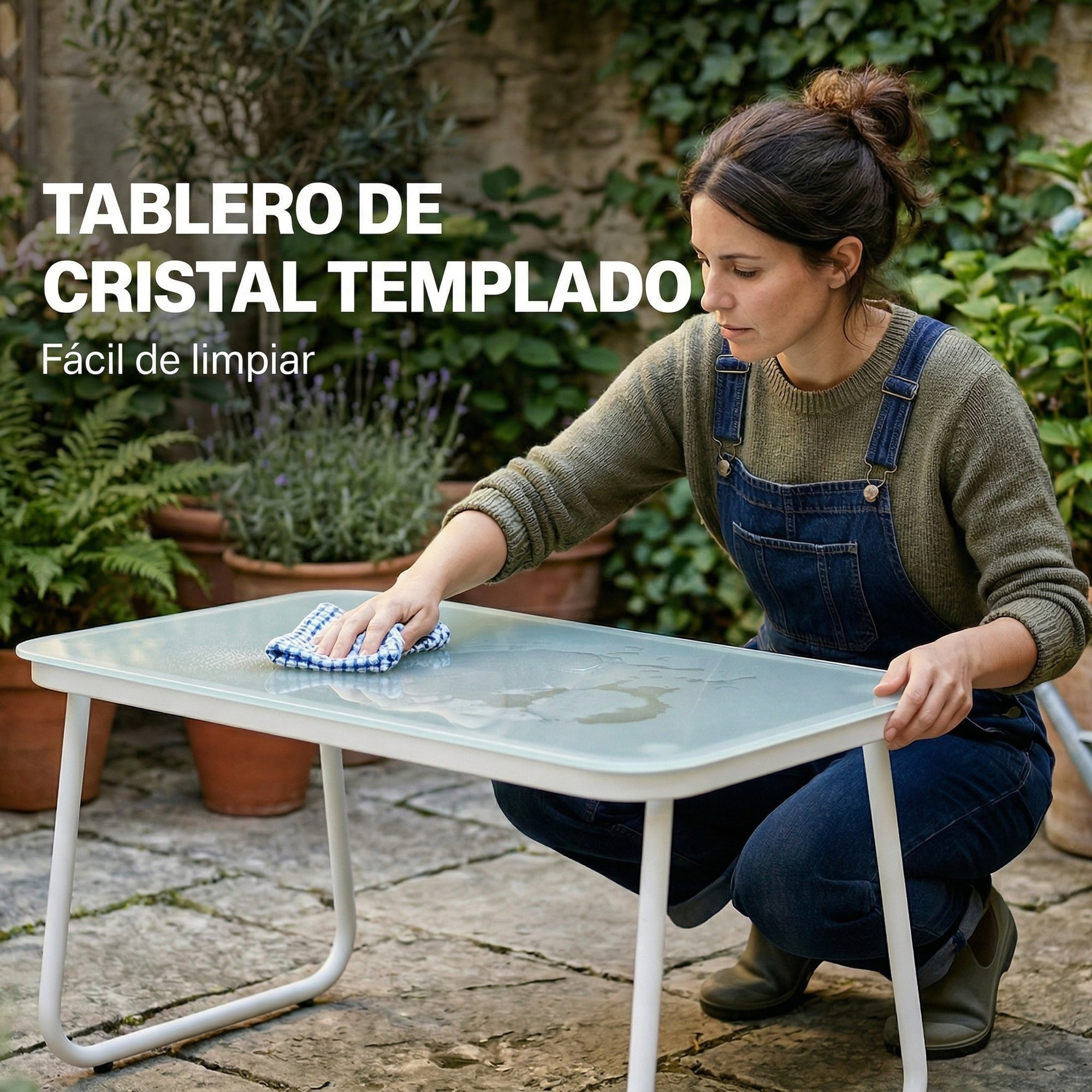 Conjunto Jardín Exterior de 4 Piezas, Muebles Jardín Exterior con Sofá de 2 Plazas, 2 Sillones, Mesa de Vidrio Templado, Tela de Textilene Transpirable, Estructura de Acero, Gris Claro