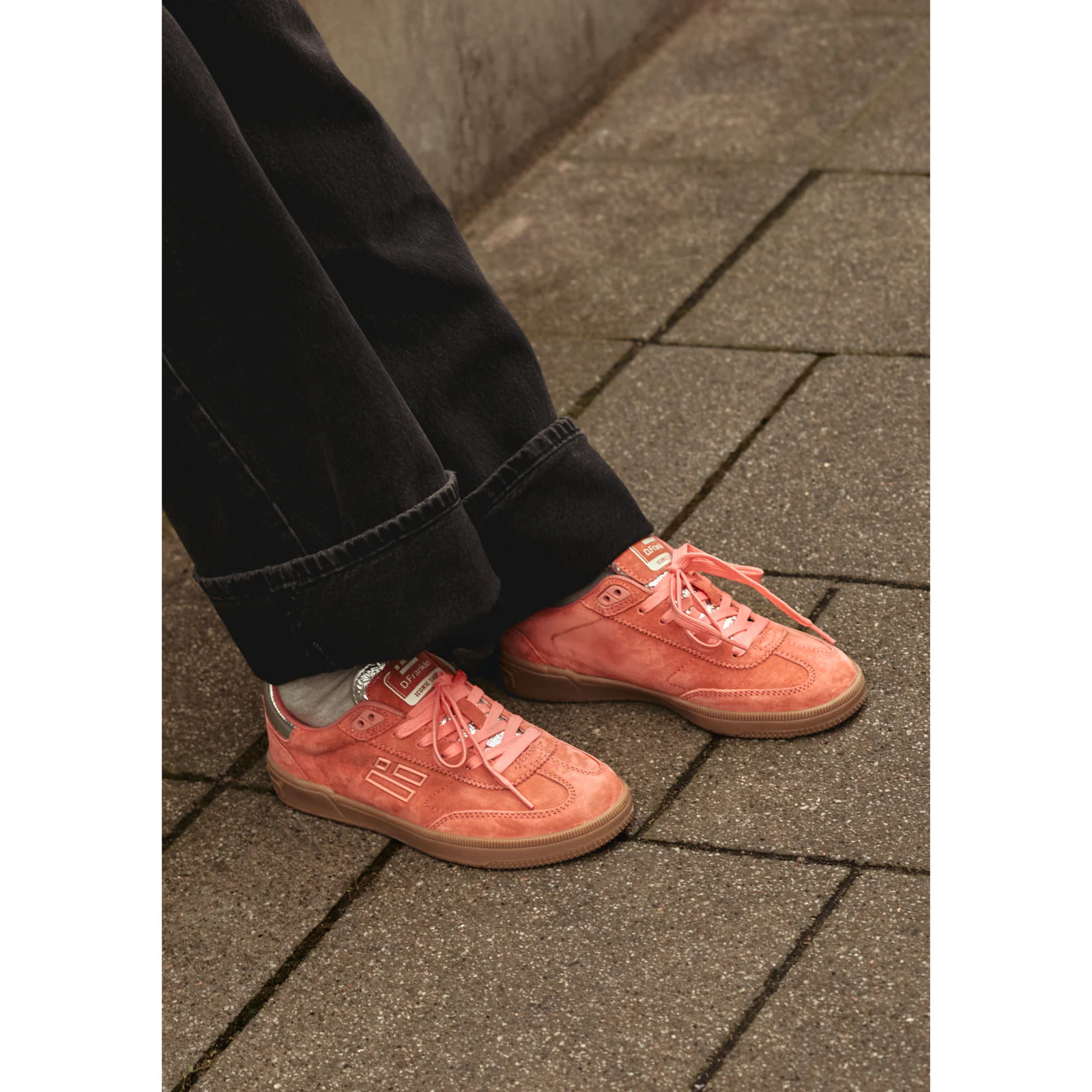 Zapatillas Bajas de Mujer Rebel Suede Coral / Plata Met