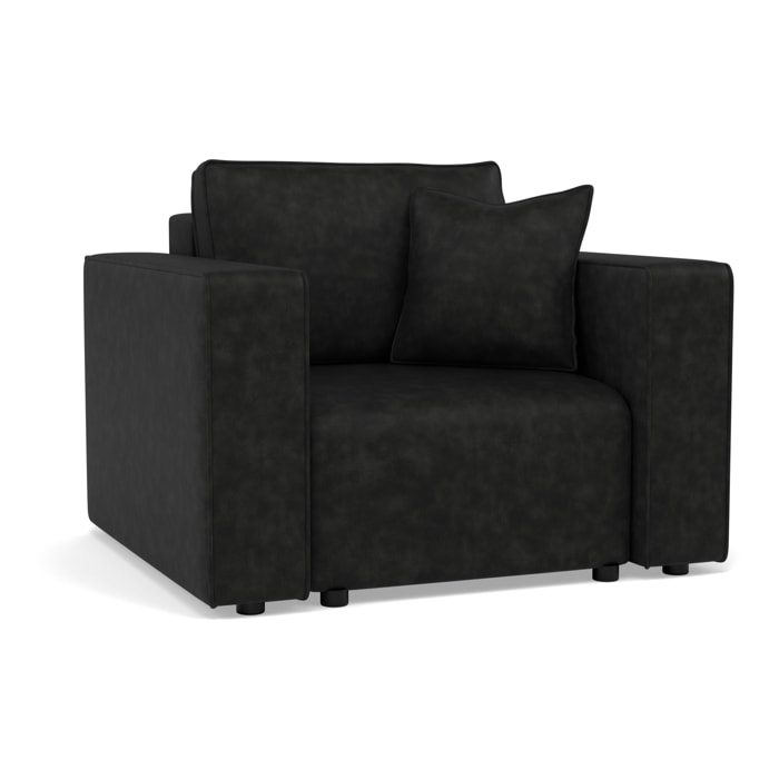 Topaze - fauteuil en simili - Noir