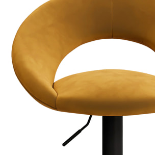 Lot de 2 chaises de bar en velours jaune curry 61/76,5 cm - Cloclo