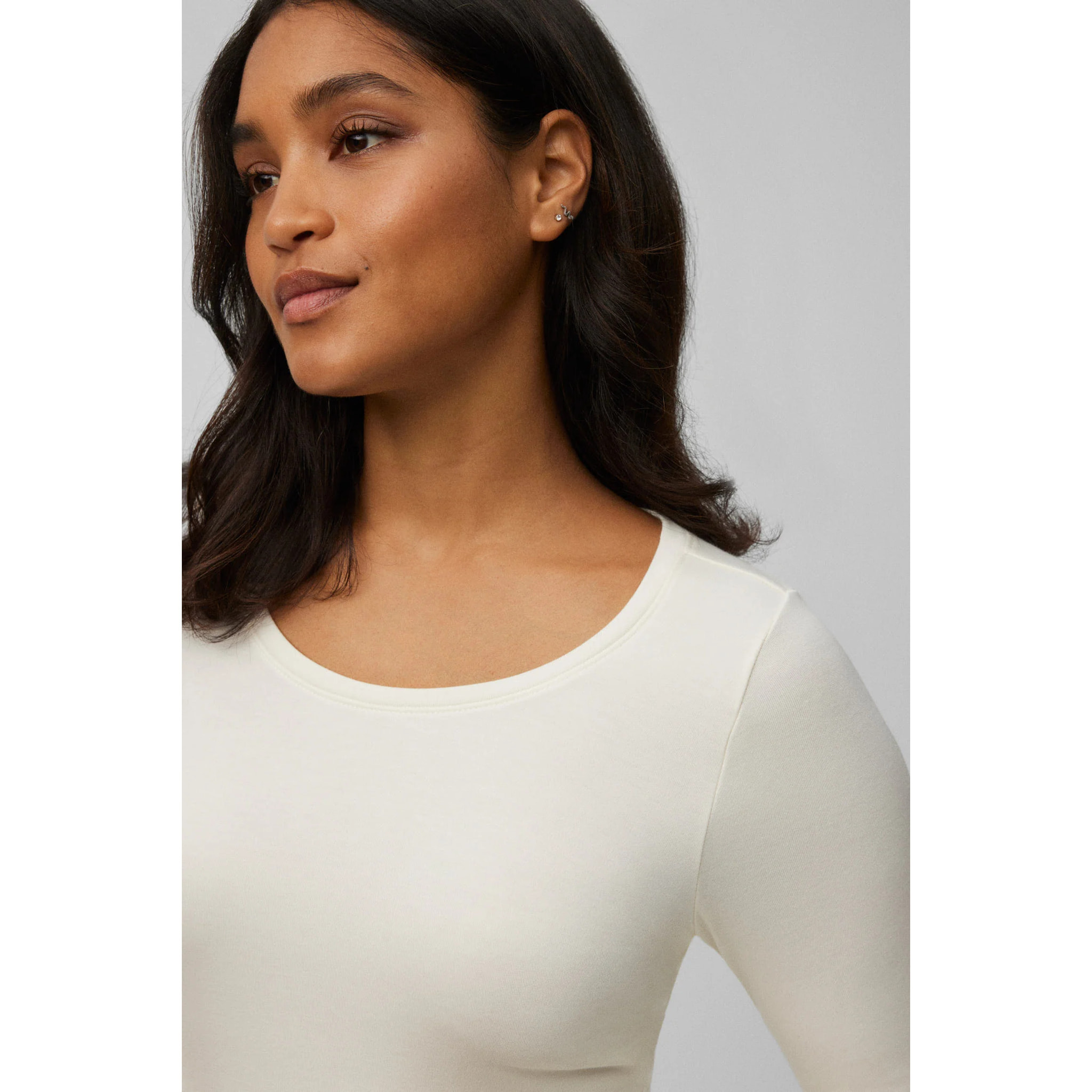 Maglia termica con controllo della temperatura e maniche lunghe, bianca