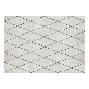 Tapis rectangulaire à motifs losanges noirs 200 x 300 cm SILAN