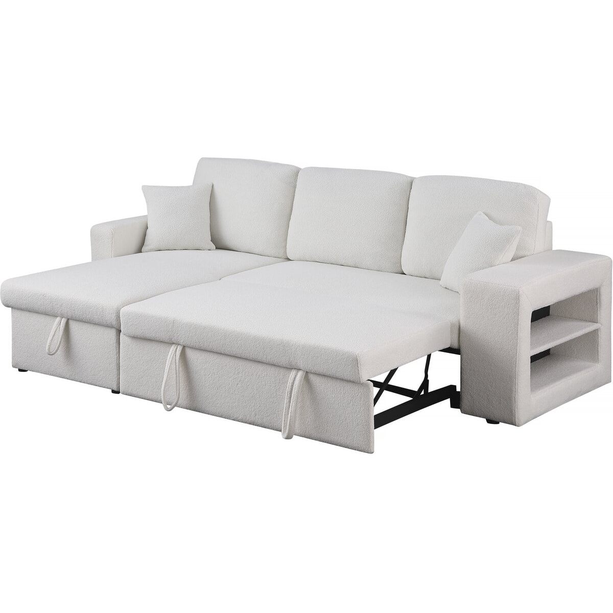 Canapé d'angle bouclettes convertible/reversible "Axel" - 3 Places - Blanc