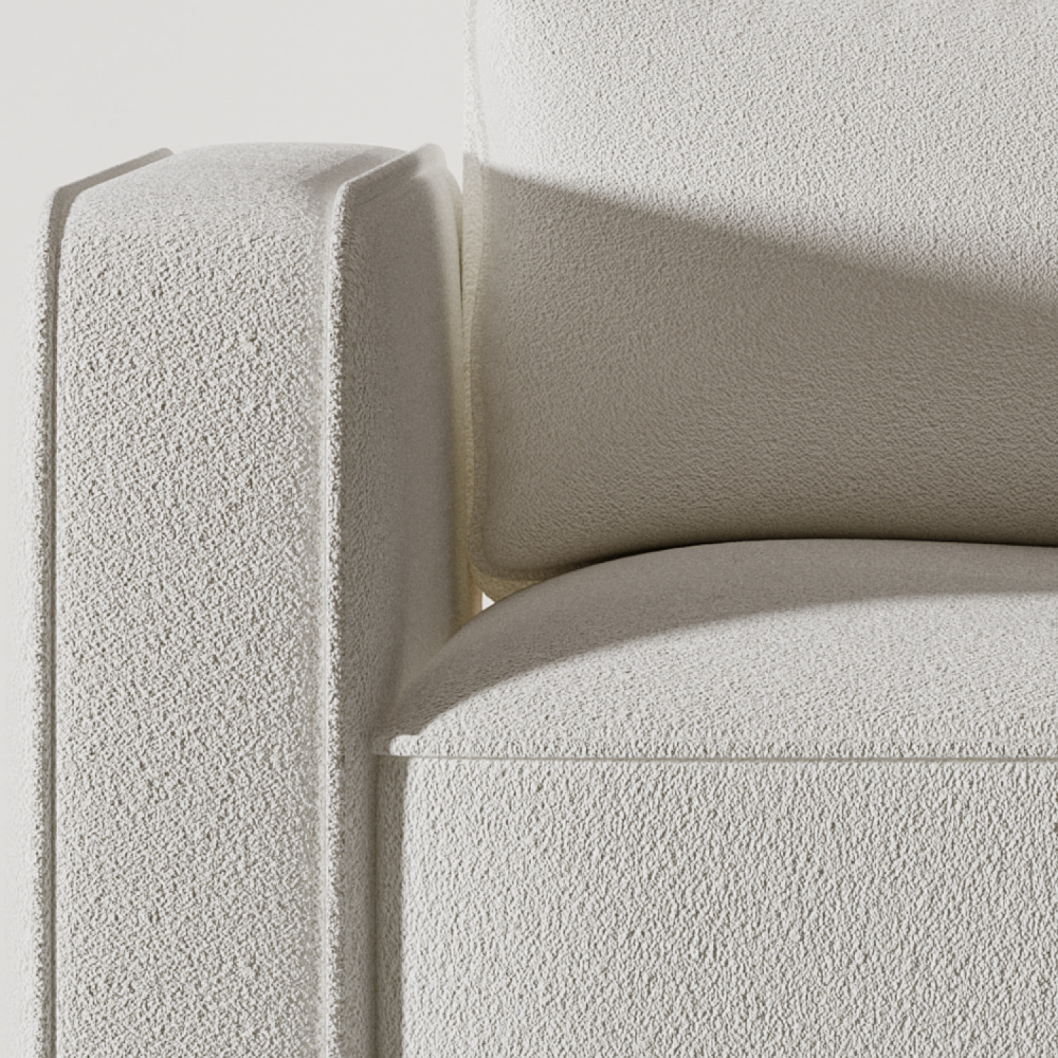 Canapé scandinave convertible 3 places en tissu bouclette blanc COOPER