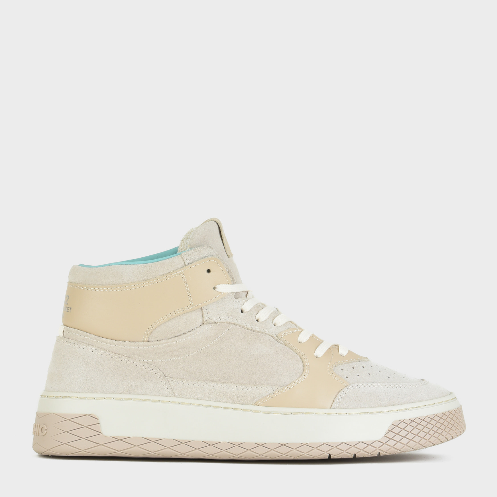 SNEAKER MID P02 UOMO IN SUEDE E PELLE NEBBIA