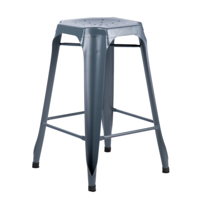 Tabouret de bar en métal noir ou gris au style industriel - STEAL