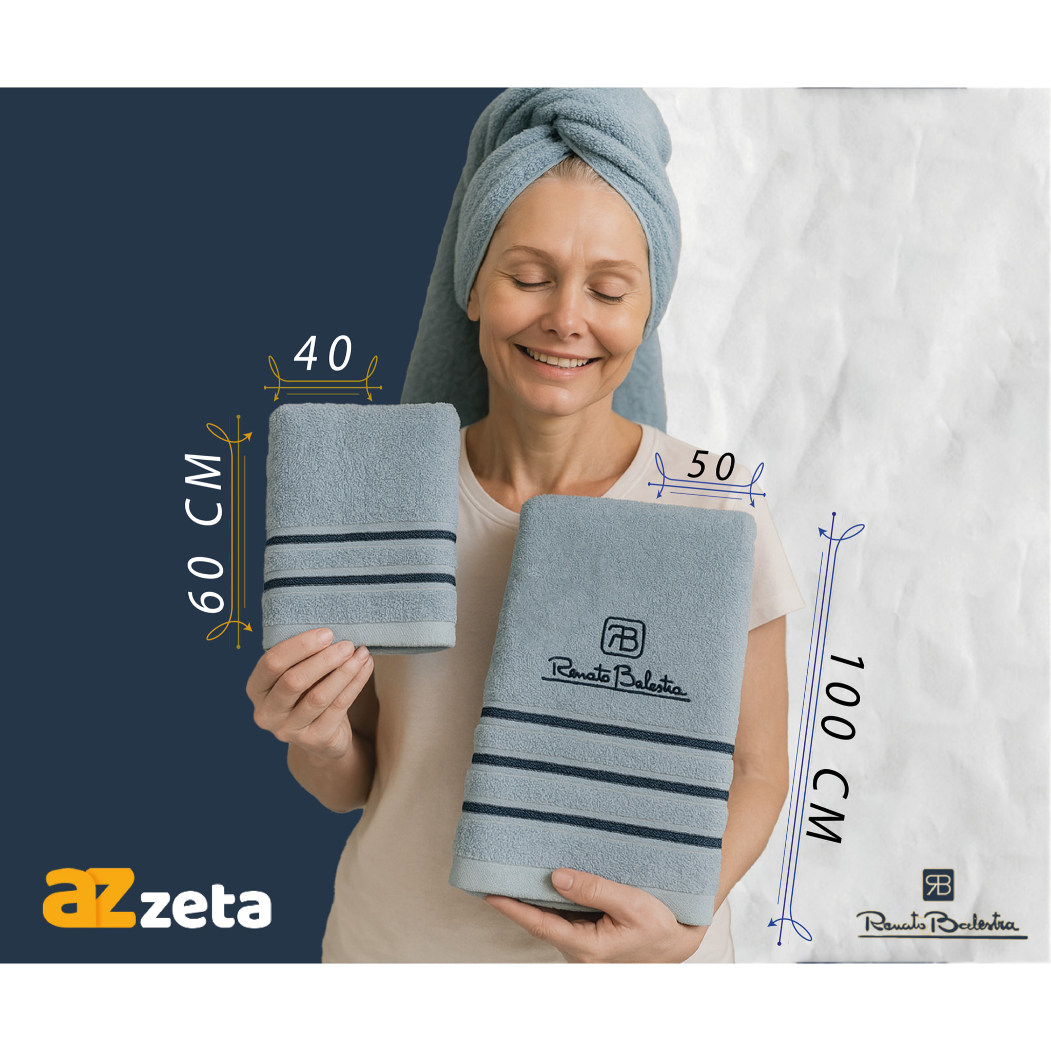 Renato Balestra 3 Set di 2 Asciugamani da bagno (1 viso e 1 bidet) Fango