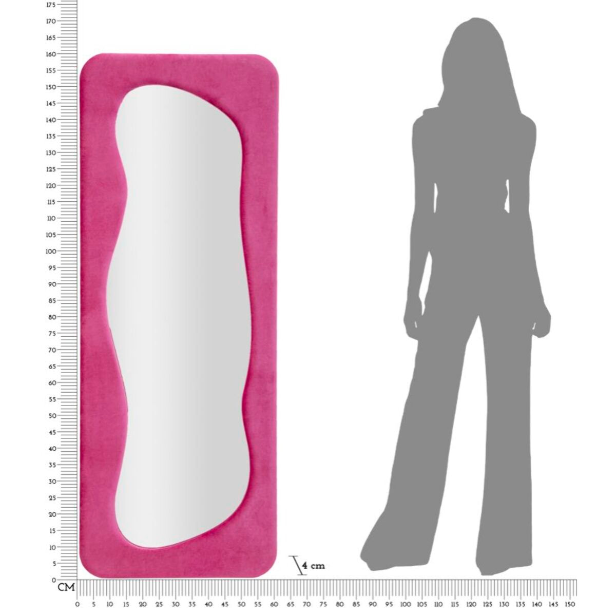 SPECCHIO DA MURO THEODOR FUXIA CM 60X4X160