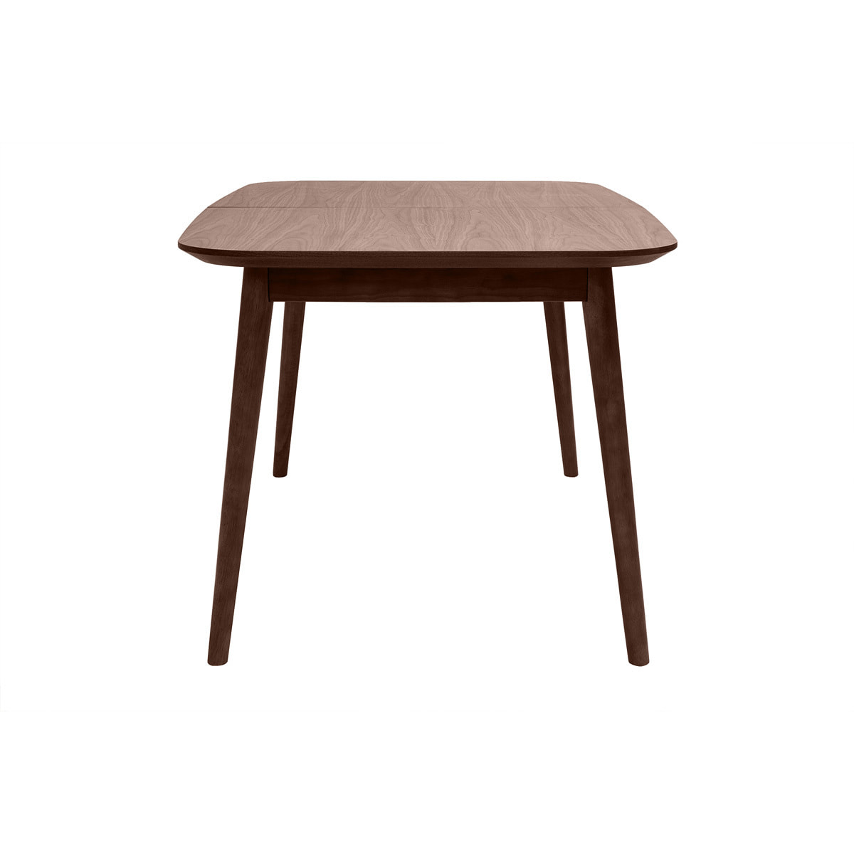 Table extensible rallonges intégrées rectangulaire en bois foncé noyer L140-170 cm ANK
