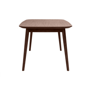Table extensible rallonges intégrées rectangulaire en bois foncé noyer L140-170 cm ANK