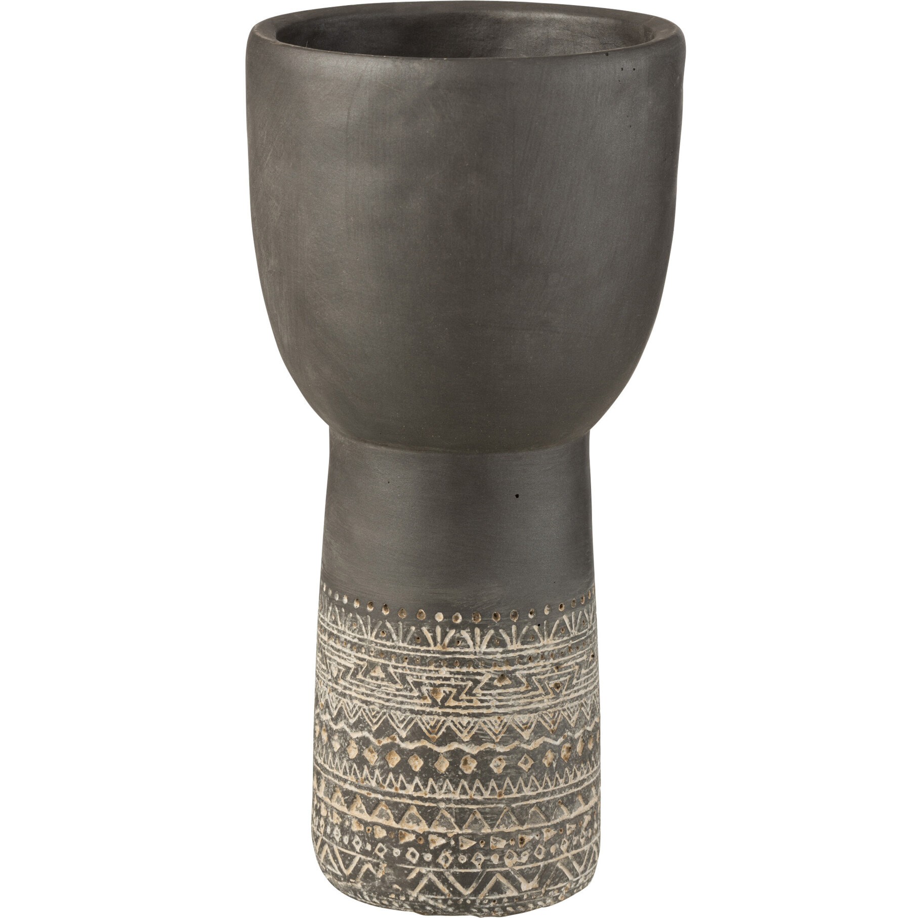 J-Line vase Creux Etnhic - ciment - gris - small - Ø 17.5 cm