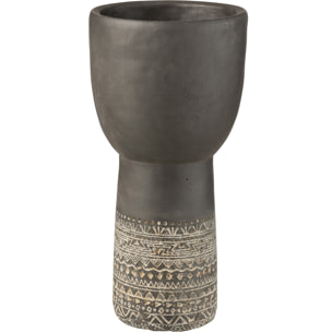 J-Line vase Creux Etnhic - ciment - gris - small - Ø 17.5 cm