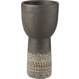 J-Line vase Creux Etnhic - ciment - gris - small