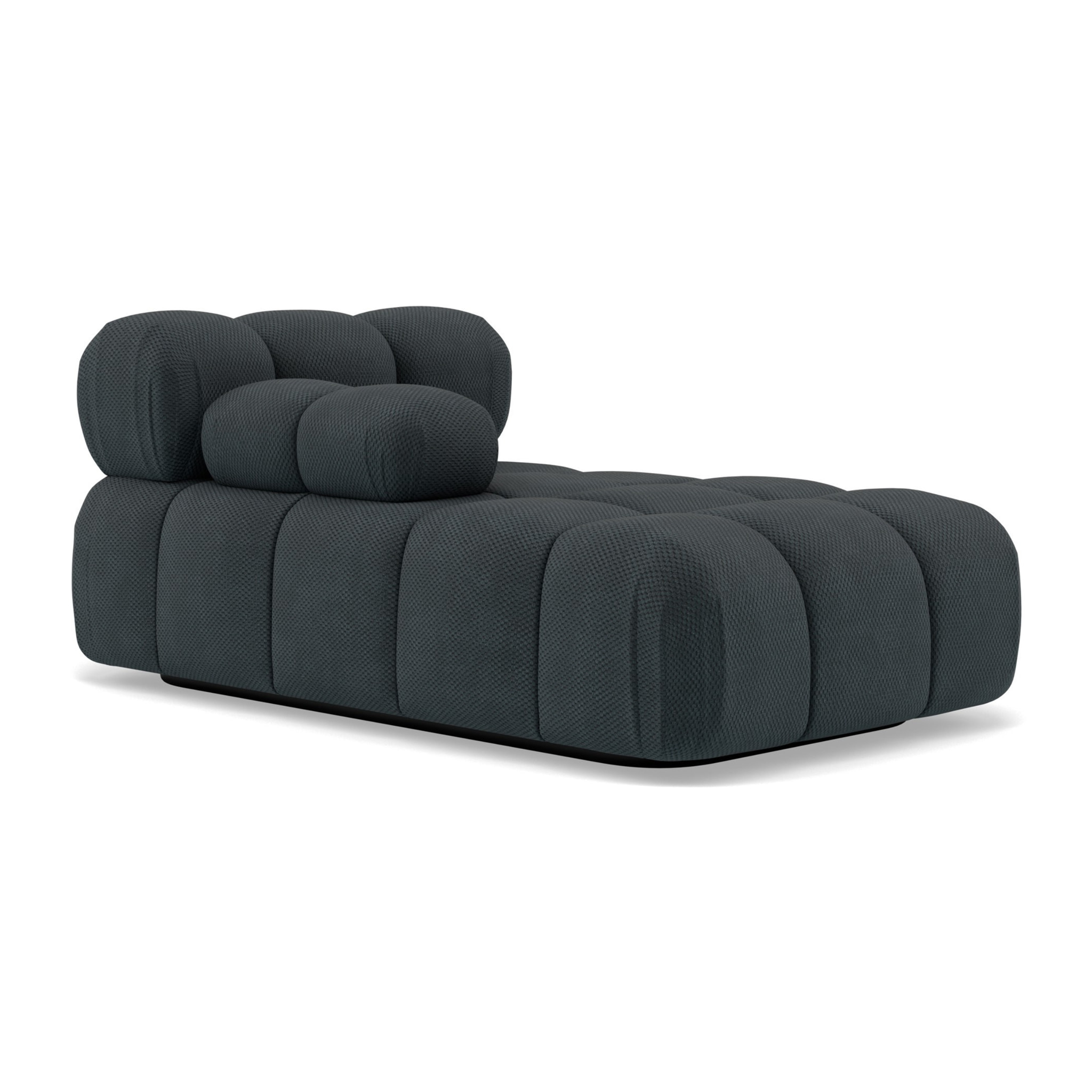 Ruby - module d'assise méridienne gauche en velours texturé - Noir