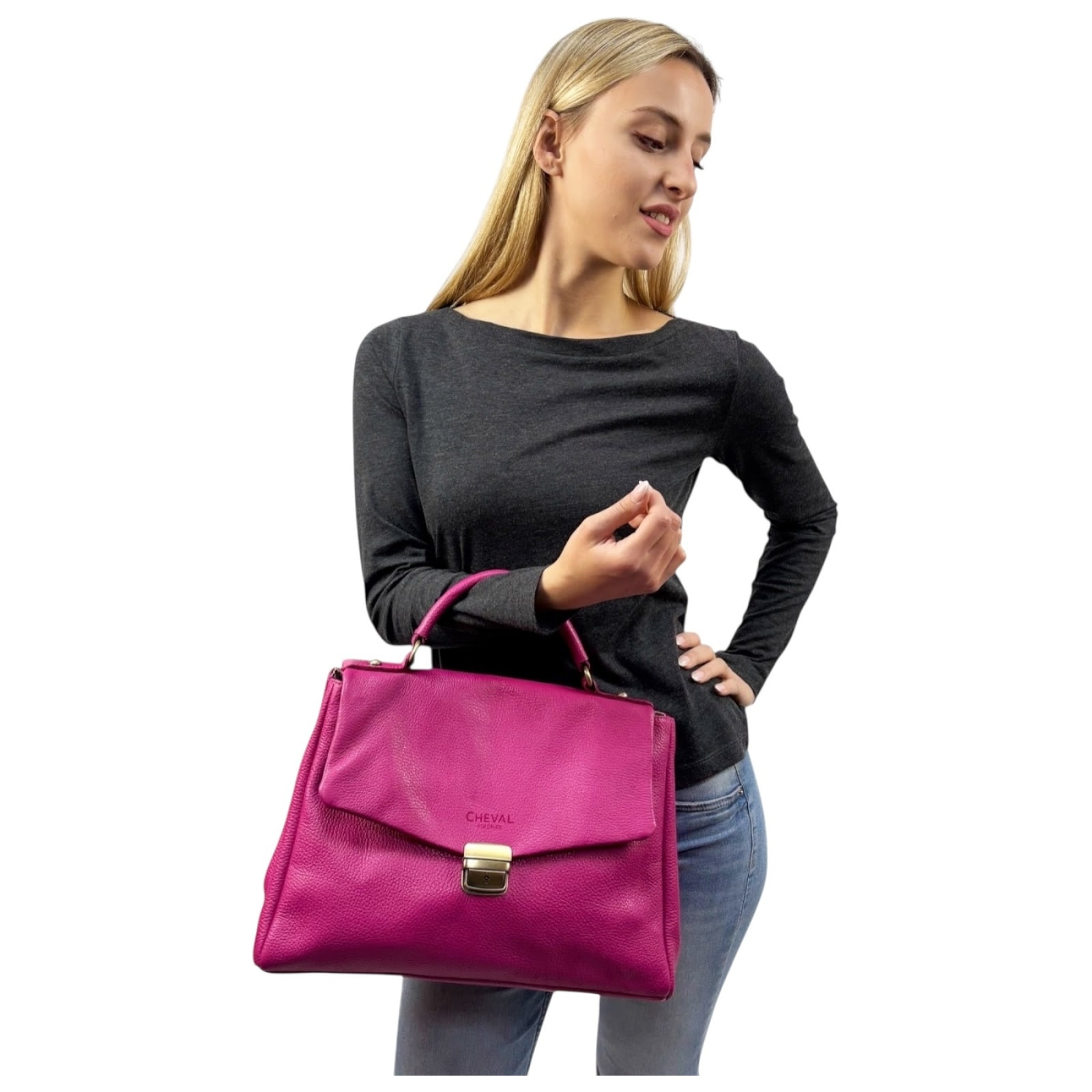 Borsa a mano Cheval Firenze Aurora Max Fucsia