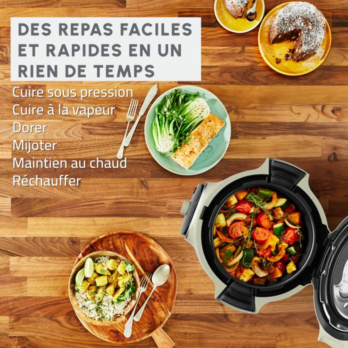 Cookeo MOULINEX CE88E310 blanc mini 3 L, 6 modes de cuisson