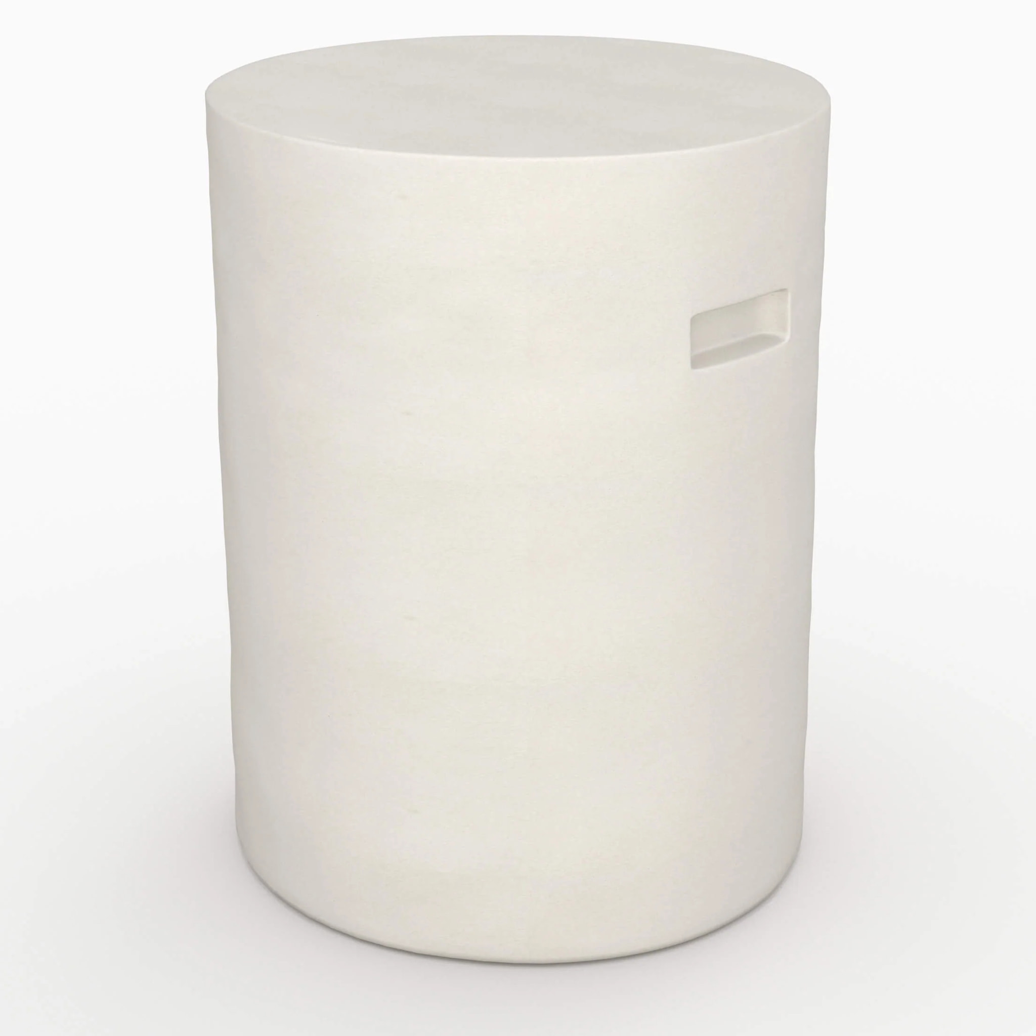 Table d'appoint ronde en béton blanc D35 cm - Santorini