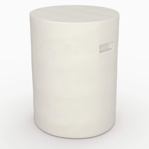 Table d'appoint ronde en béton blanc D35 cm - Santorini