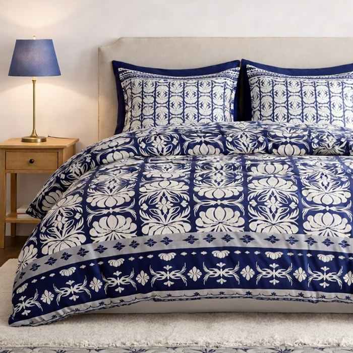 Parure housse de couette 100% coton 3pcs folk