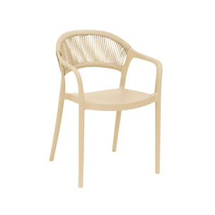Chaise de jardin empilable avec effet corde (lot de 4) JOVIA