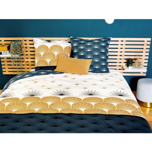 Parure housse de couette polyester jaune