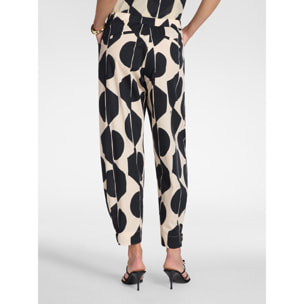 Elena Mirò - Pantalones barrel estampados - Negro