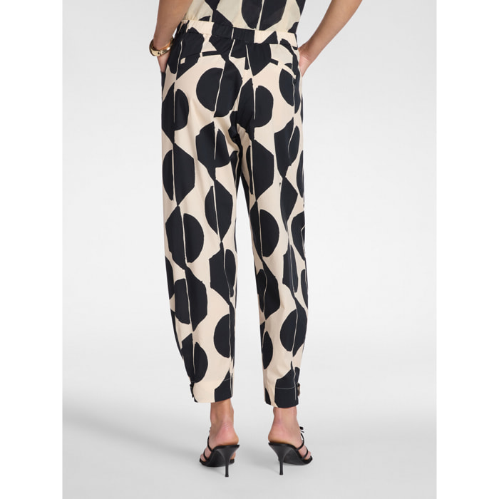 Elena Mirò - Pantalones barrel estampados - Negro