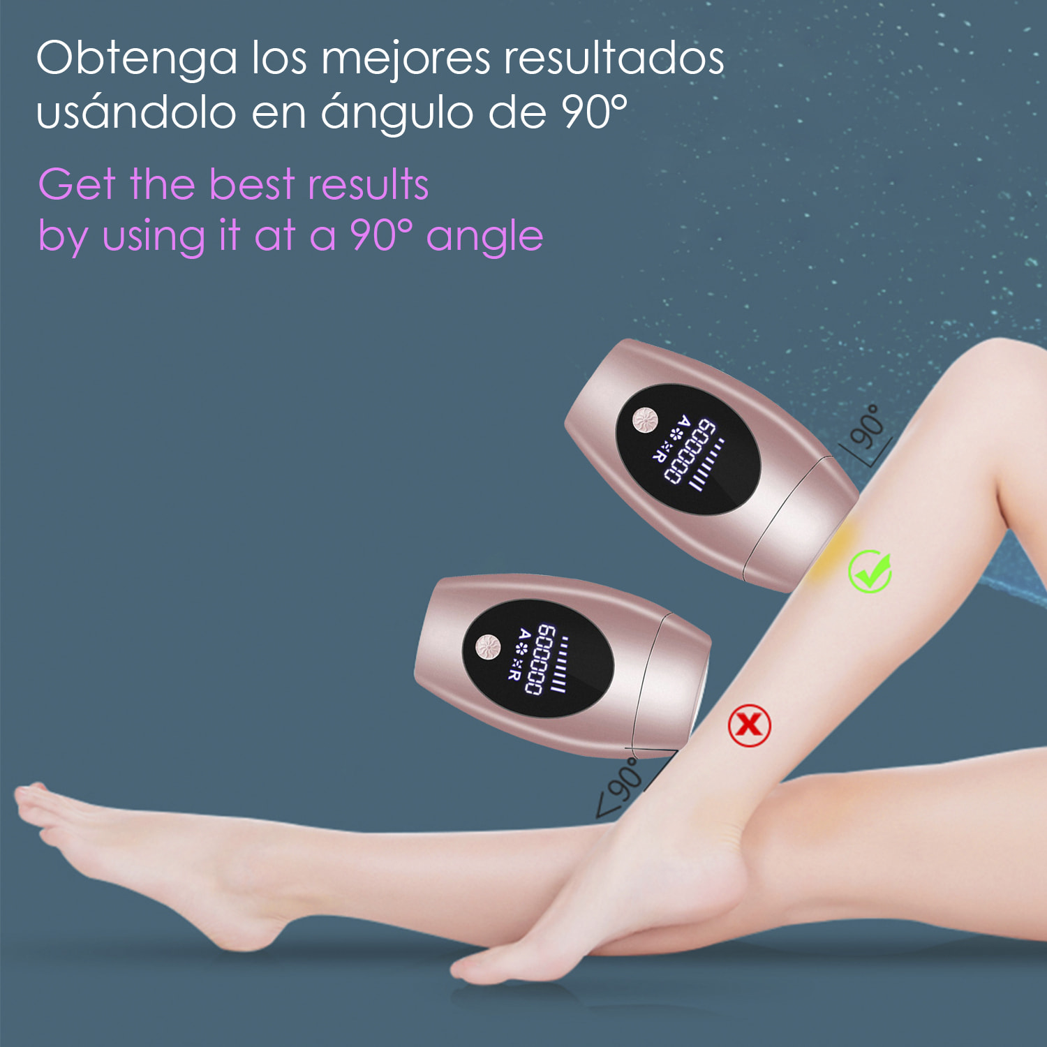 Depiladora IPL de luz pulsada. Lámpara de cuarzo, 600.000 pulsos, ajustable en 8 niveles. Full body.