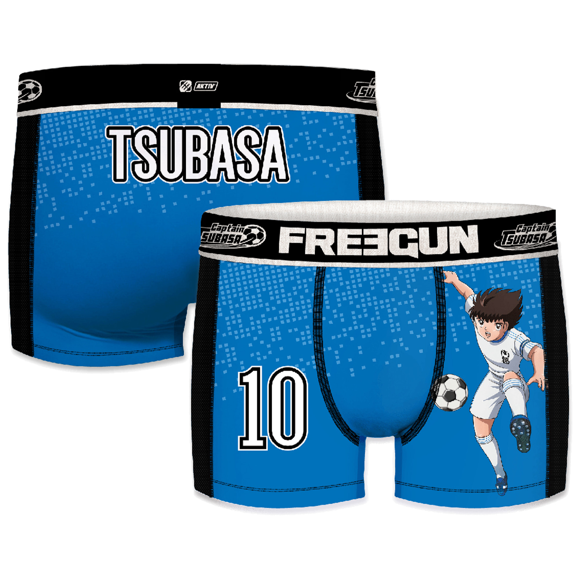 Set 2pcs Calzoncillo Boxer Captain Tsubasa (Súper Campeones: Oliver y Benji) - modelo Oliver Atom / Tsubasa Ozora -  microfibra - 92% poliéster, 8% el