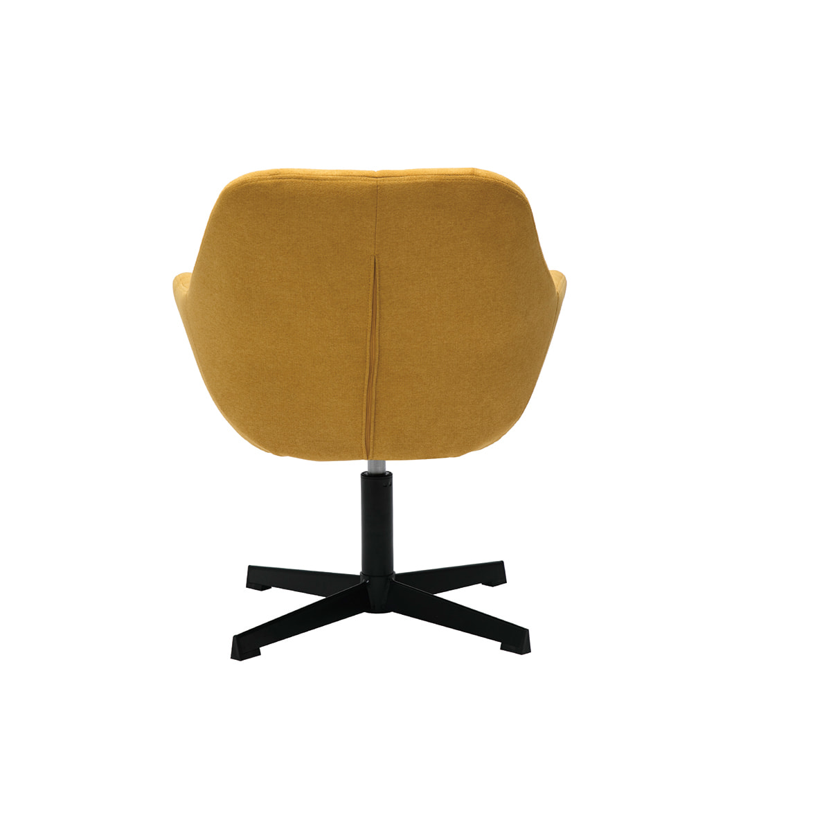 Fauteuil pivotant design en tissu effet velours jaune moutarde et métal noir DARWIN