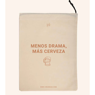 Bolsa tela regalo "Menos dramas más cerveza"