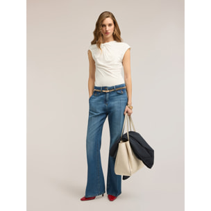 Motivi - Top de punto con nudo - Blanco