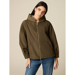 Oltre - Chaqueta de nylon con detalle joya - Verde militare