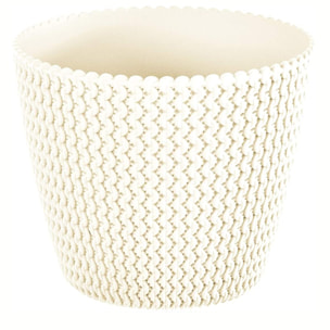 Maceta redonda 18,6l splofy de plastico en color crema, ø34,1 x 28,9 cm