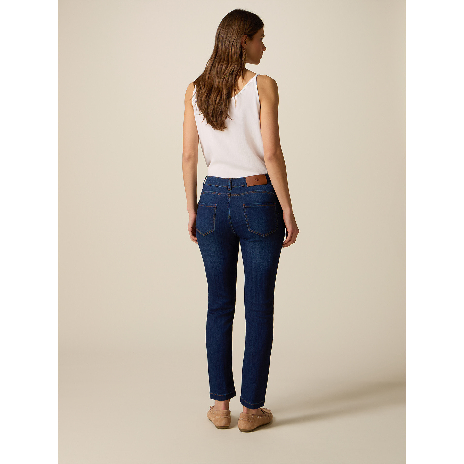 Oltre - Jeans skinny con rivetti decorativi - Blu