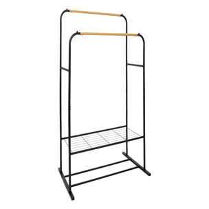 Portant à vêtements double Noir Artemis