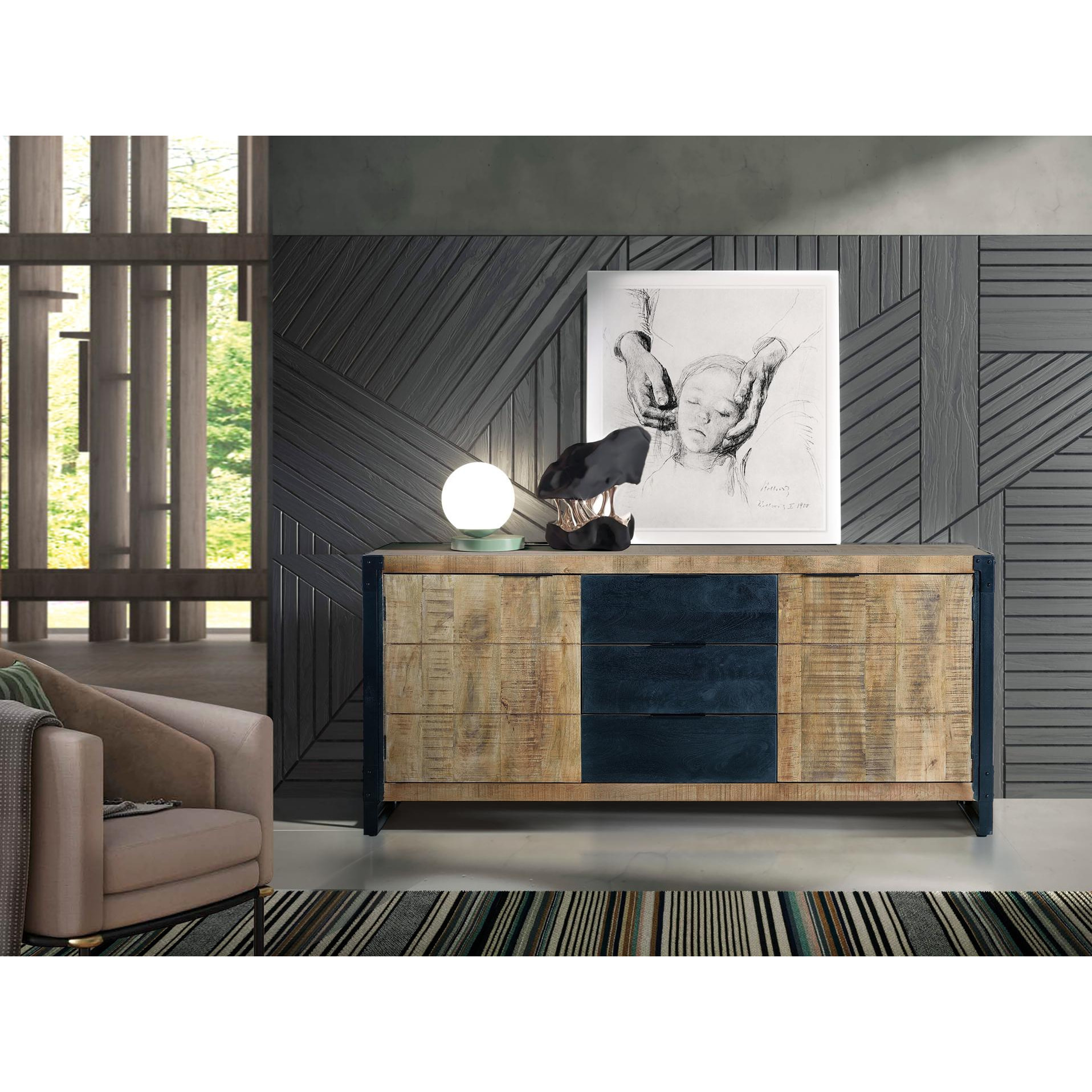 Aparador de Madera de Mango Estilo Industrial Moderno