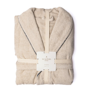 Scalpers albornoz liso con ribete y detalle bordado beige talla s-m