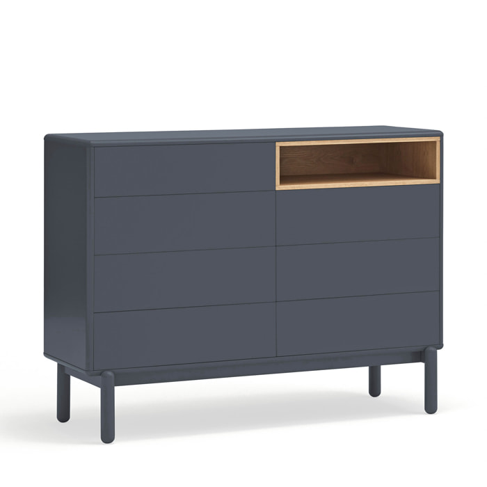 Cómoda Corvo 7 cajones gris antracita