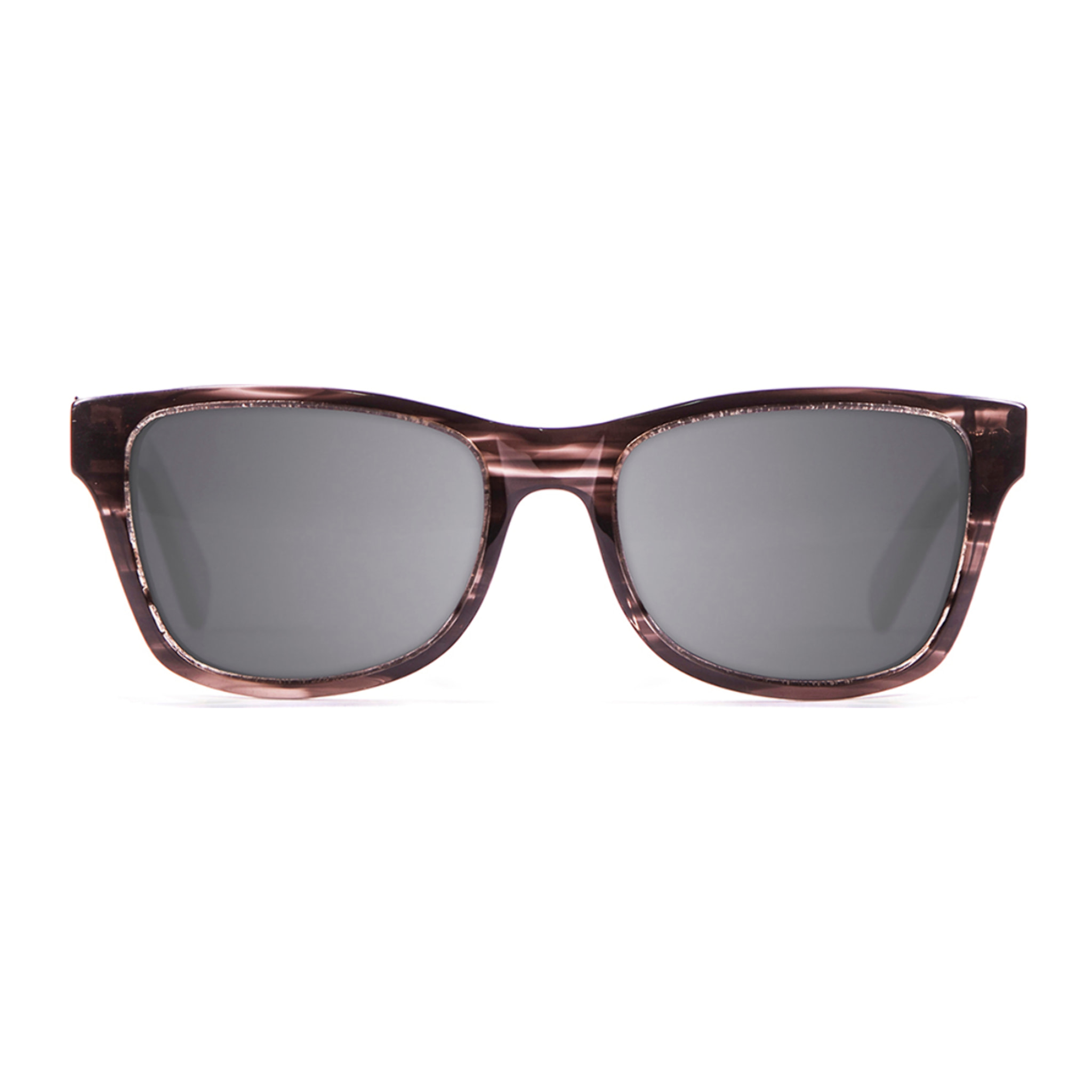 Gafas de sol LENOIR MARIUS - Marrón brillante y rayada, patilla elm nudosa y dorado / Gris