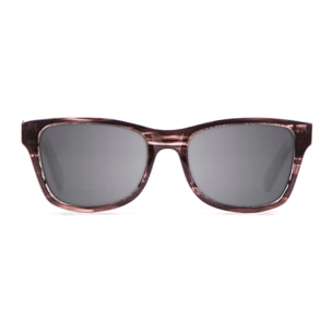 Gafas de sol LENOIR MARIUS - Marrón brillante y rayada, patilla elm nudosa y dorado / Gris