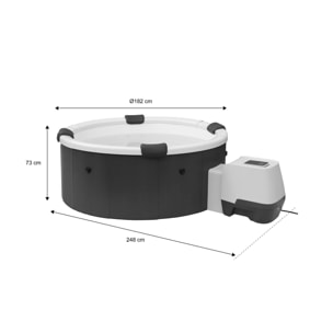 Spa rigide 6 places 180cm rond hydromassage 4 coussins bâche + housse + 8 filtres SPA DENVER + 8 FILTRES SPA