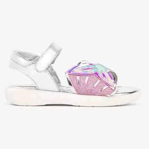 Sandalias de piel de sirena multicolor