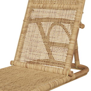 Chaise de plage pliable en rotin naturel - Favignana