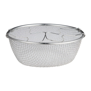 Cacerola de ø26x10cm - 3,8l con tapa de vidrio + cesta freidora en acero inoxidable color surtido (rojo o gris) san ignacio