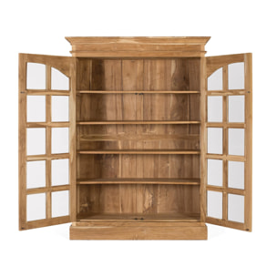 Vitrine en bois de teck 130 cm style rustique