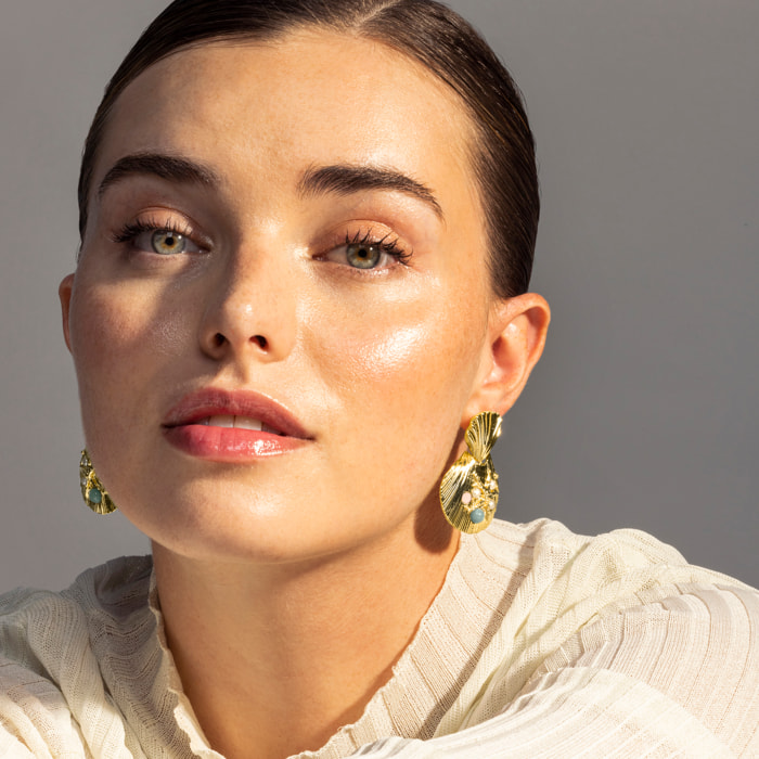 Pendientes acabado en oro amarillo de 18k