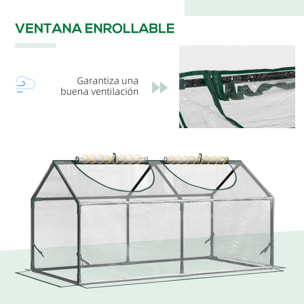 Invernadero de Terraza 120x60x60 cm Caseta de Jardín Acero con 2 Ventanas Enrollables Vivero Casero para Cultivo de Plantas Verduras Flores Transparente